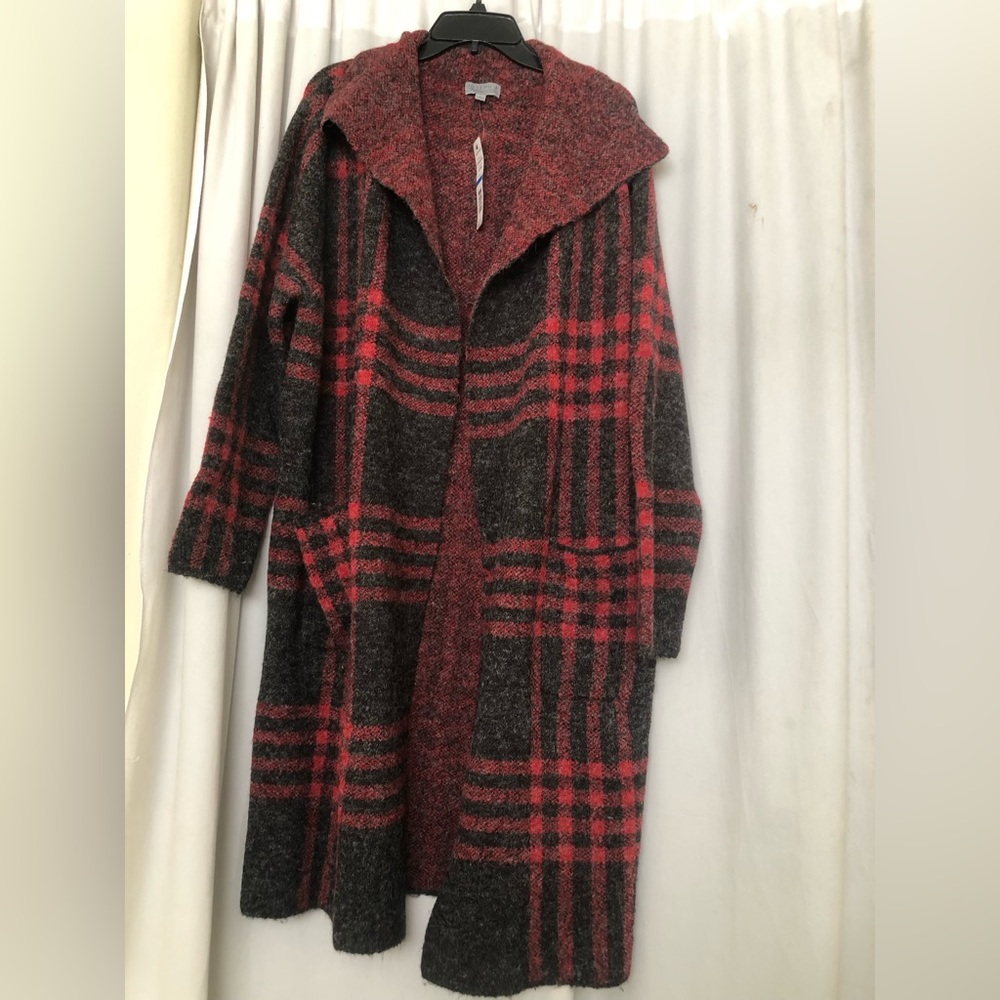 NWT Joseph A XL Long Cardigans Red Combo